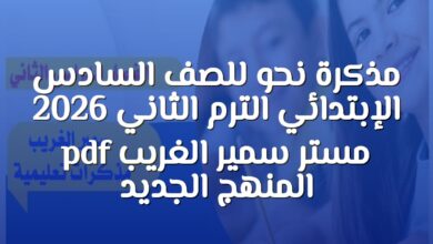 مذكرة نحو للصف السادس الإبتدائي الترم الثاني 2026 مستر سمير الغريب pdf المنهج الجديد